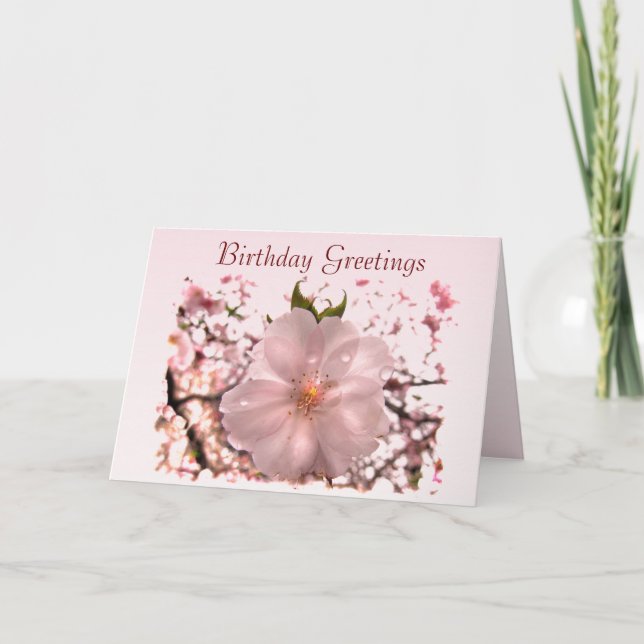 Tarjeta Cumpleaños de Cherry Blossom (Anverso)