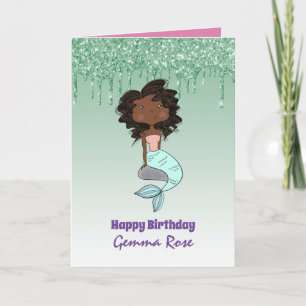 Tarjeta Cumpleaños de chica negra bastante femenina - Much