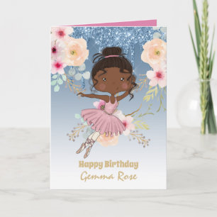 Tarjeta Cumpleaños de chica negra muy femenina - Muchos te
