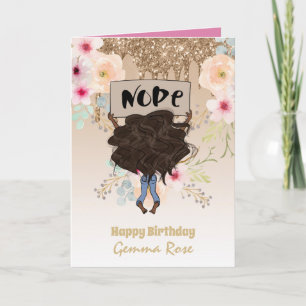 Tarjeta Cumpleaños de chica negra muy femenina - Muchos te