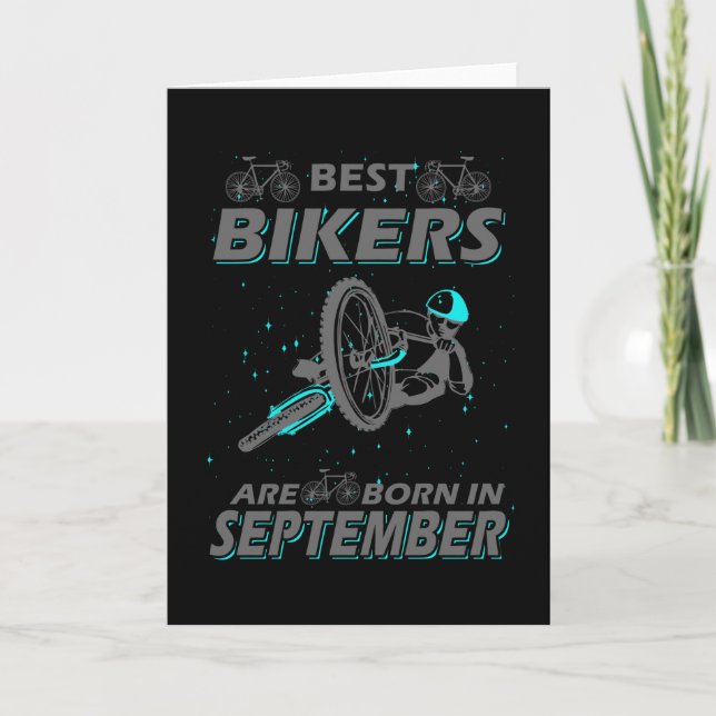 Tarjeta Cumpleaños de Ciclistas en septiembre (Anverso)