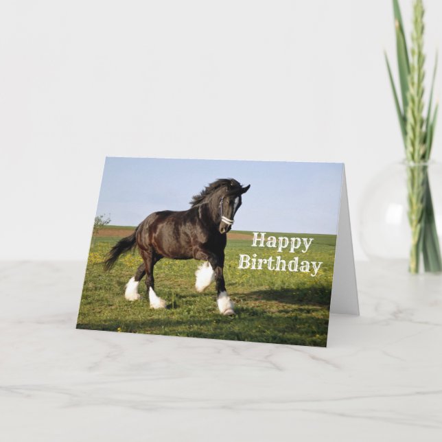 Tarjeta Cumpleaños de Clydesdale (Anverso)