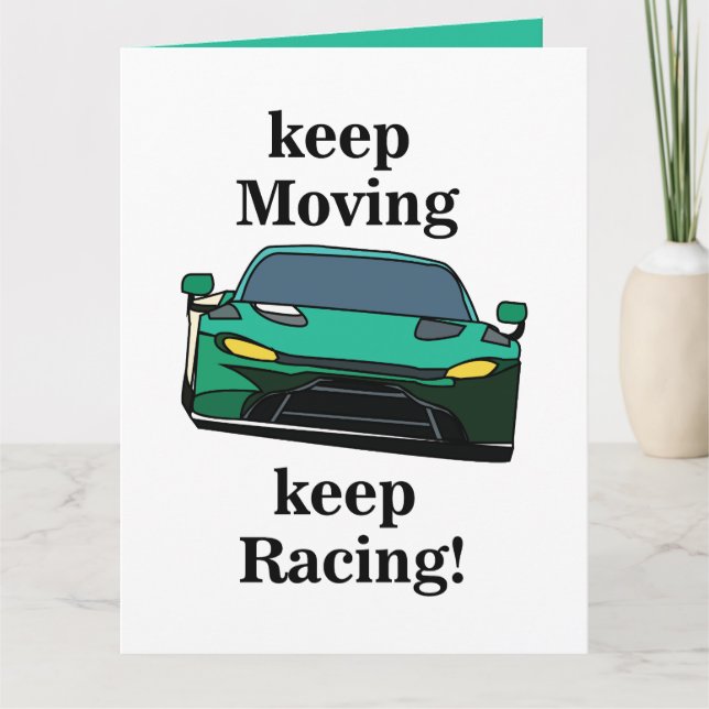 Tarjeta Cumpleaños de Coche de Carreras Corredor  (Anverso)