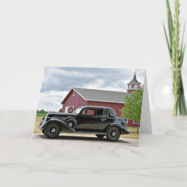 Tarjeta Cumpleaños de Coche Negro Vintage