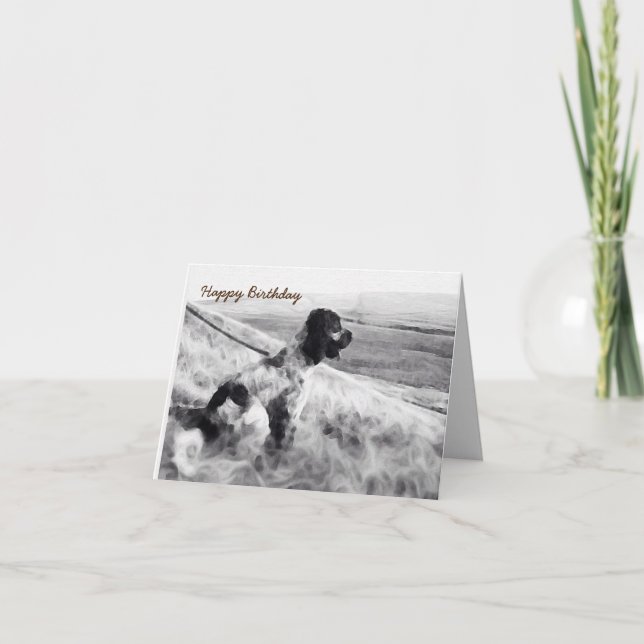 Tarjeta Cumpleaños de Cocker Spaniel (Anverso)