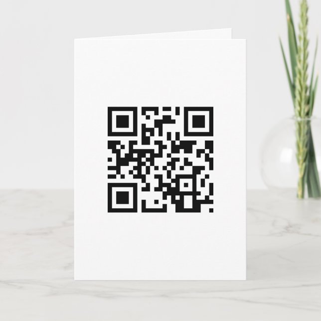 Tarjeta Cumpleaños de código QR en blanco (Anverso)