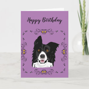 Tarjeta Cumpleaños de Collie Fronteriza
