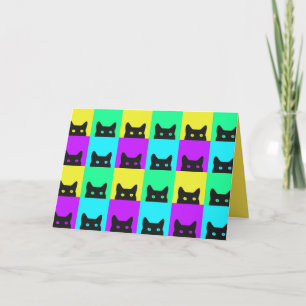 Tarjeta Cumpleaños de color gato puramente gitano