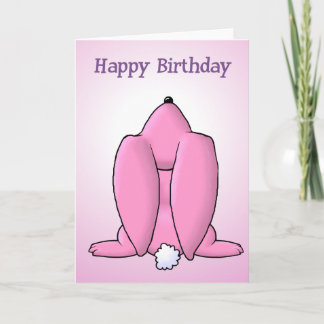 Tarjeta Cumpleaños de conejo rosa