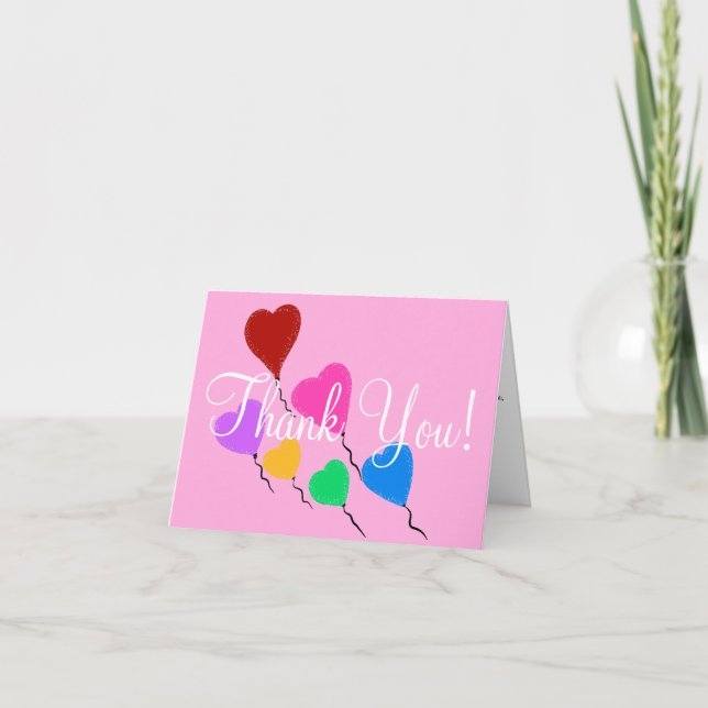 Tarjeta Cumpleaños de corazones bonitos Gracias (Anverso)