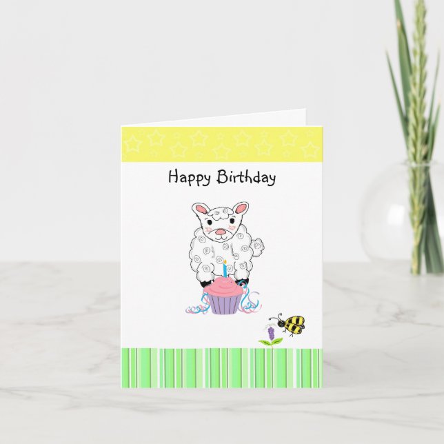 Tarjeta Cumpleaños de Corderito (Anverso)