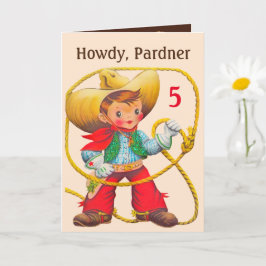 Tarjeta Cumpleaños de Cowboy Añadir edad y nombre Personal