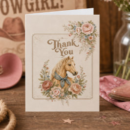 Tarjeta Cumpleaños de Cowgirl Blue Gracias