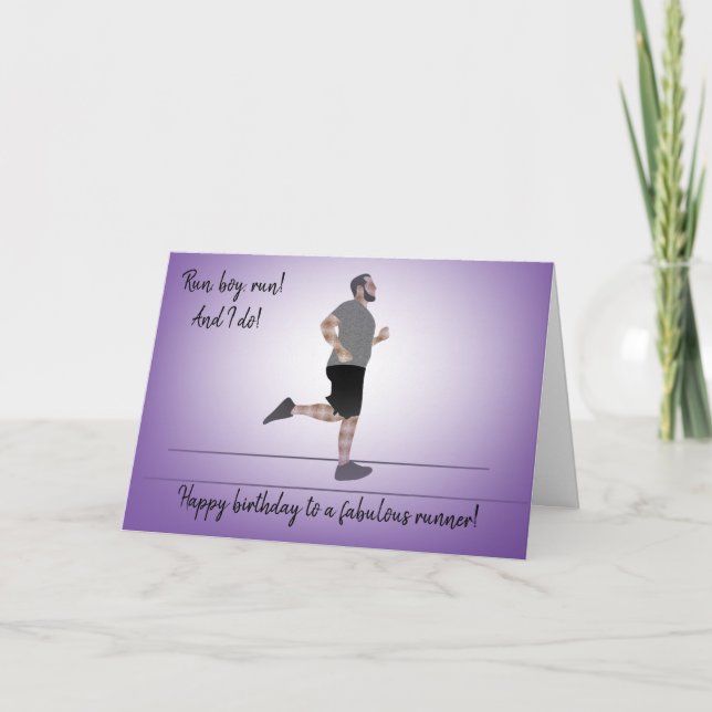 Tarjeta Cumpleaños de Curvy Boy Runner (Anverso)