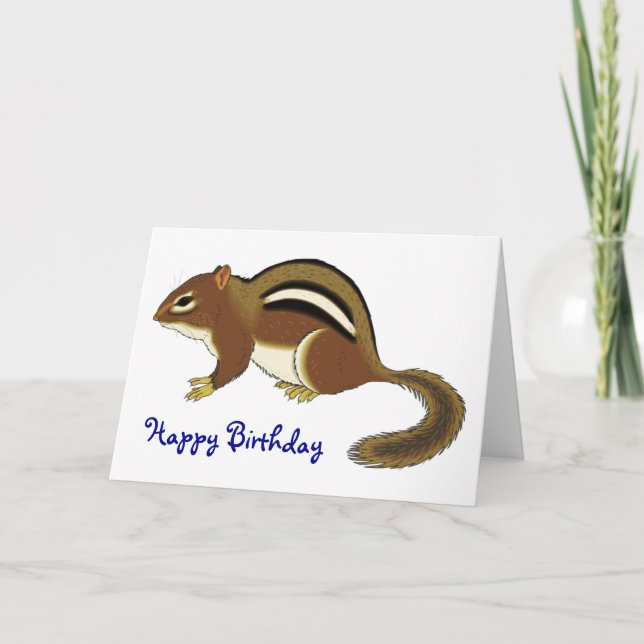 Tarjeta Cumpleaños de Cute Chipmunk (Anverso)