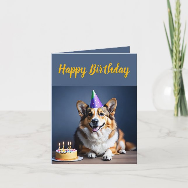 Tarjeta Cumpleaños de Cute Corgi (Anverso)