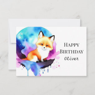 Tarjeta Cumpleaños de Cute Majestic Fox