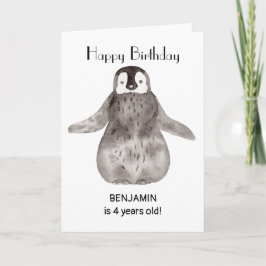 Tarjeta Cumpleaños de Cute Penguin
