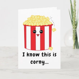 Tarjeta Cumpleaños de Cute Popcorn