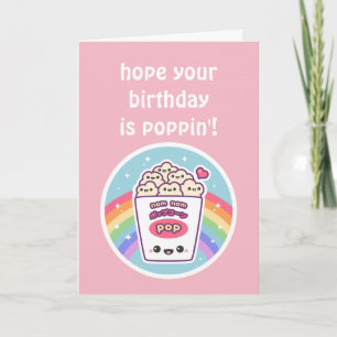 Tarjeta Cumpleaños de Cute Popcorn