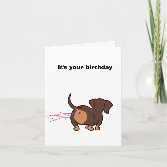Tarjeta Cumpleaños de Dachshund (Anverso)