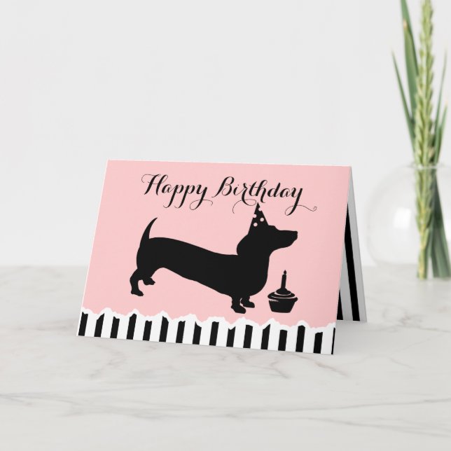 Tarjeta Cumpleaños de Dachshund (Anverso)