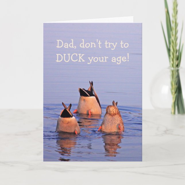 Tarjeta Cumpleaños de Dad and Duck Pun (Anverso)