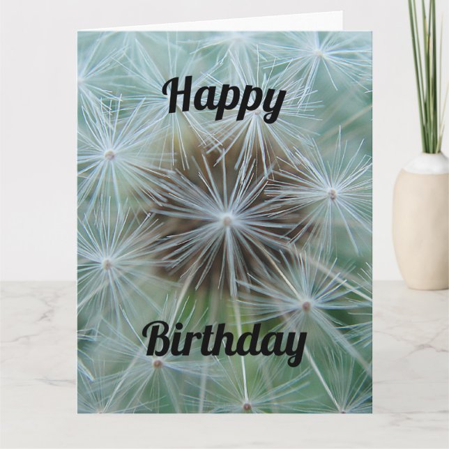 Tarjeta Cumpleaños de Dandelion Blanca (Anverso)