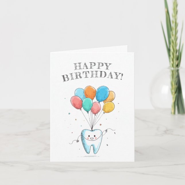 Tarjeta Cumpleaños de dentista lindo (Anverso)