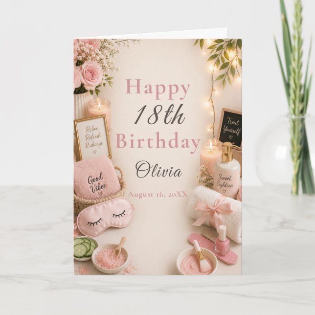 Tarjeta Cumpleaños de día de spa (Anverso)
