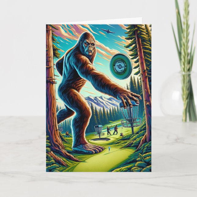 Tarjeta Cumpleaños de Disc Golf Bigfoot (Anverso)