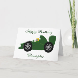 Tarjeta Cumpleaños de diseño de coches de Carreras