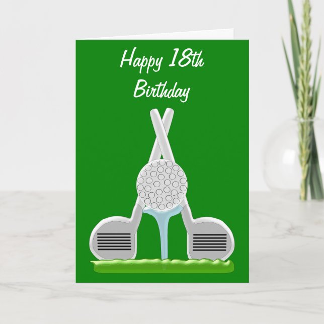 Tarjeta Cumpleaños de diseño de golf personalizado (Anverso)