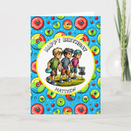 Tarjeta Cumpleaños de Disk Golf Boy personalizado