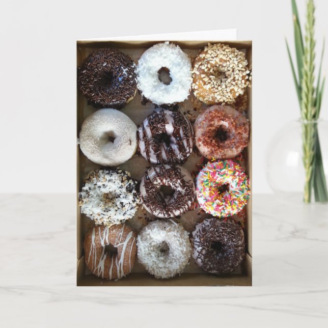 Tarjeta Cumpleaños de docenas de donuts (Anverso)