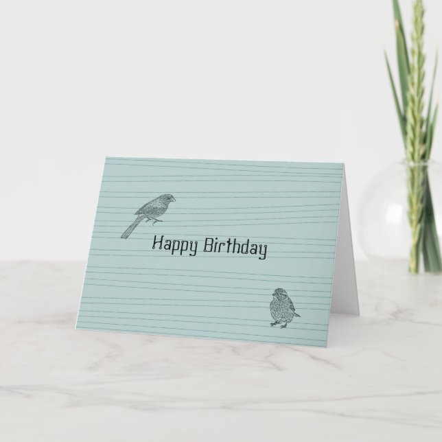 Tarjeta Cumpleaños de Dos Aves (Anverso)