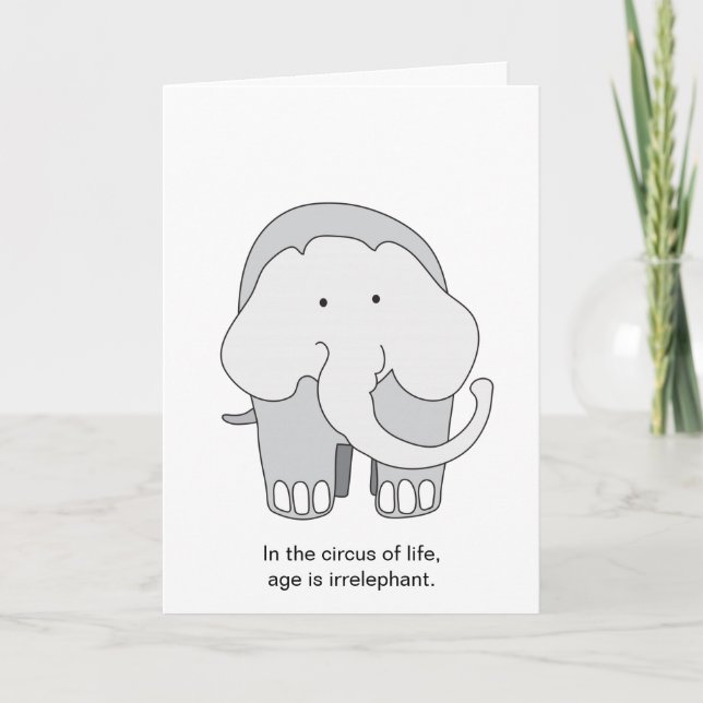 Tarjeta Cumpleaños de elefante  (Anverso)
