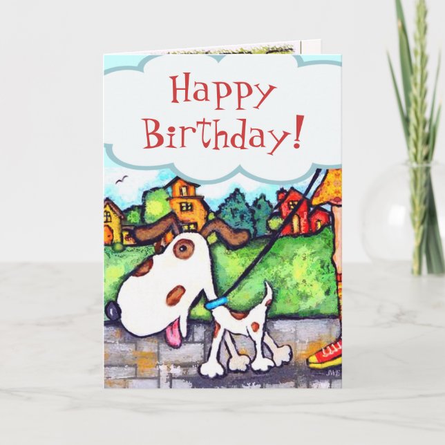 Tarjeta Cumpleaños de encargo del perro (Anverso)
