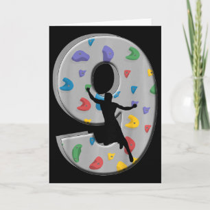 Tarjeta Cumpleaños de escalador de 9 años Bouldering Climb