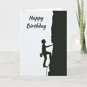 Tarjeta Cumpleaños de escalador de rocas y montañas