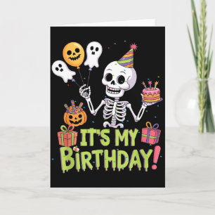 Tarjeta Cumpleaños de esqueleto divertido feliz cumpleaños