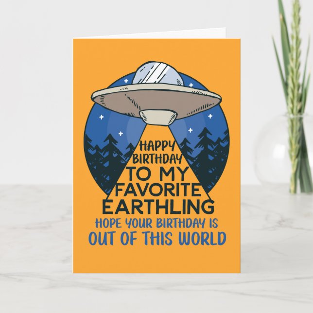 Tarjeta Cumpleaños De Este Mundo, Un Famoso OVNI Alien (Anverso)