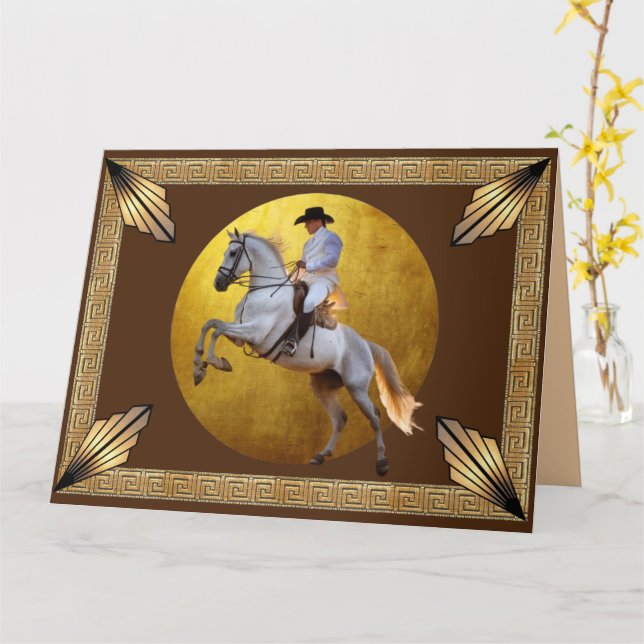 Tarjeta Cumpleaños de estrella de cine Cowboy Hollywood Re (flor amarilla)