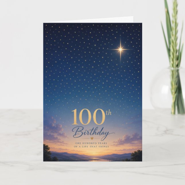 Tarjeta Cumpleaños de estrellas número 100 (Anverso)