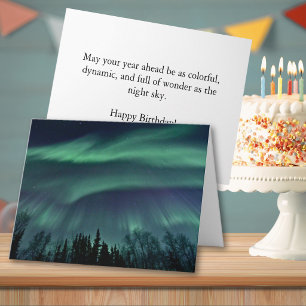 Tarjeta Cumpleaños de Fairbanks Alaska Luces del Norte