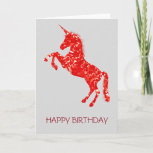 Tarjeta cumpleaños de fantasía mítica de Unicorn