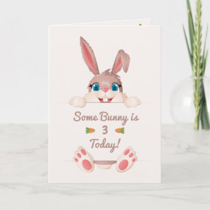 Tarjeta Cumpleaños de Felicidad de Conejo Curioso Peeking