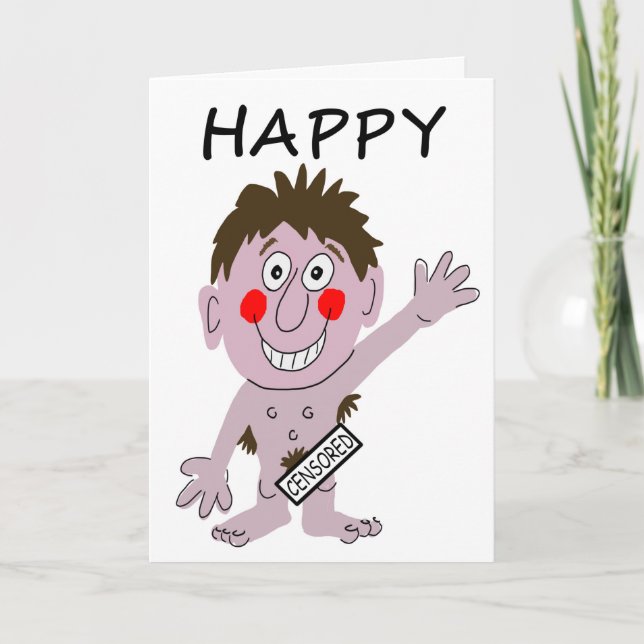 Tarjeta Cumpleaños de Feliz Hombre (Anverso)