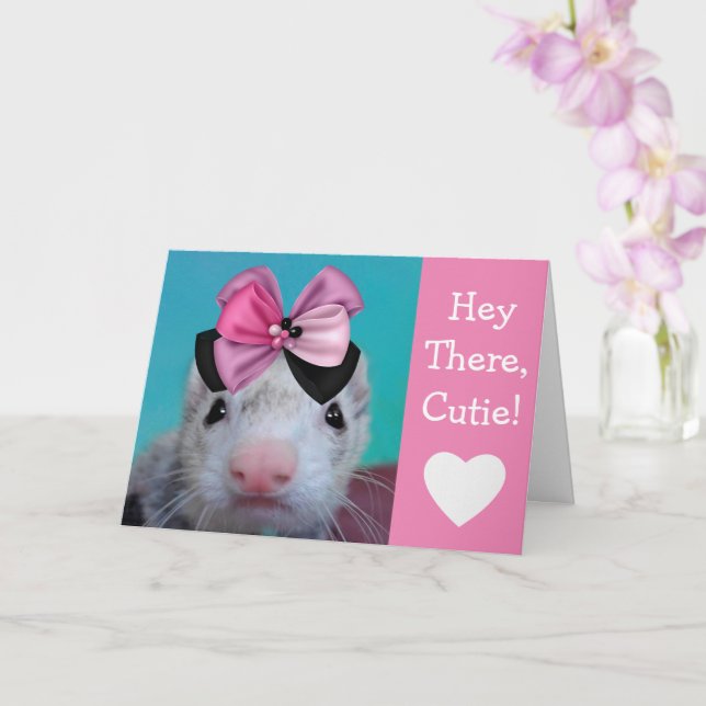 Tarjeta Cumpleaños de Ferret festivo (Orquídea)