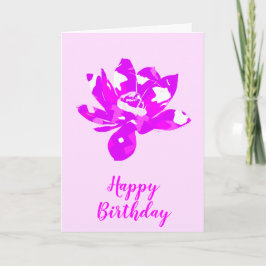 Tarjeta Cumpleaños de Flor Lotus con Simetría Espiritual R